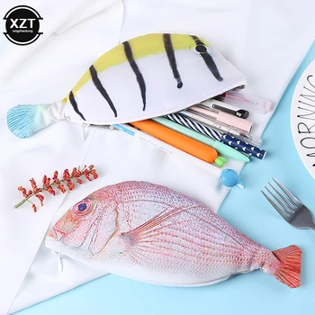 Simuliacinis žuvies rašiklis Maišelis Kūrybinė forma Kanceliarinių prekių krepšys Piniginė Kosmetikos organizatorius Juokingos kanceliarinės prekės