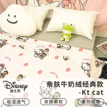 Sveika, katytė Kuromi Mano melodija miela pieno aksomo vaikiška antklodė sanrio animacinis filmas žiemos mokyklos nakvynės bendrabučio sutirštinta antklodė