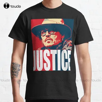 Teisingumas Džoniui, Johnny Deppui Išbandykite klasikinius marškinėlius Johnny Deppo marškinėlius Mada Kūrybiškas laisvalaikis Juokingi Harajuku marškinėliai Retro