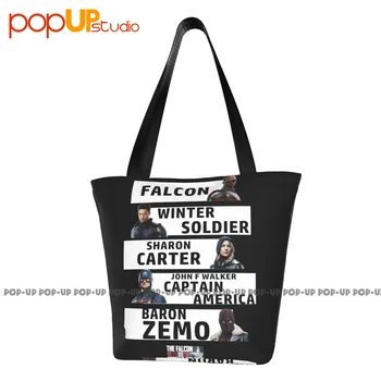 The Falcon And The Winter Soldier Character Stack Fashion Handranks Portable Shopping Bag Pirkinių piniginės
