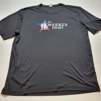 The Weekly Fight T-Shirt Mens XL Patriotic Black Polyester 70
