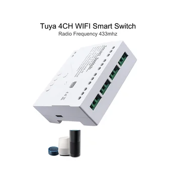 Tuya Smart Switch WiFi Pasidaryk pats laikmatis + nuotolinis kintamosios srovės / DC 7-32V 4CH RF 