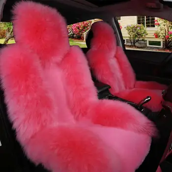Universalūs automobilio priekinių sėdynių užvalkalai Australijos vilna Rudens automatinė sėdynė Šilta pagalvėlė Kailio salonas Žiemos aksesuarai M5E5