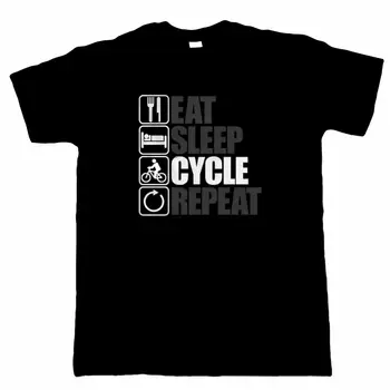 Valgyk miego ciklo kartojimą, vyriškus dviračių marškinėlius, dovana tėčio gimtadieniui, dovana tėčiui