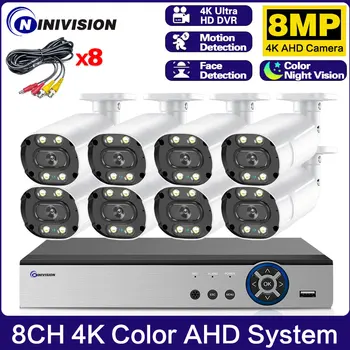 Veido spalva Naktinis matymas 6 in1 CCTV Mini DVR TVI CVI AHD CVBS IP fotoaparatas Skaitmeninis vaizdo registratorius 8CH 4K AHD DVR 8MP apsaugos sistema