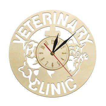 Veterinarijos klinika Medinis sieninis laikrodis Veterinarijos slaugytoja Veterinarijos studentas Baigimo dovana Gyvūnų mylėtojas Pakabinamas sieninis laikrodis