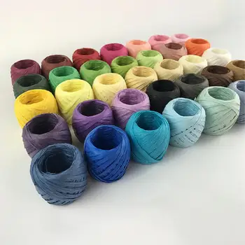 Vyniojamoji juostelė Nešiojamų dovanų virvė 17 spalvų daugiafunkcinė puiki Raffia popierinė juostelė