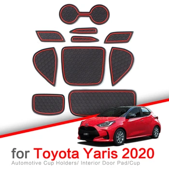 Zunduo Anti-Slip Gate Slot Cup Mat for Toyota Yaris GR 2020 2021 Yaris Cross Visureigis KSP210 MXPA1 MXPH1 priedai Automobilio guminis padas